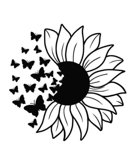 sunflower butterfly svg