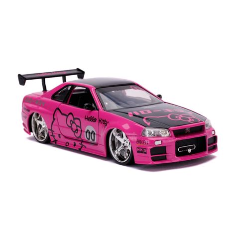 Hello Kitty 2002 Nissan Skyline GT-R R34 1:24 Scale Die-Cast Metal ...