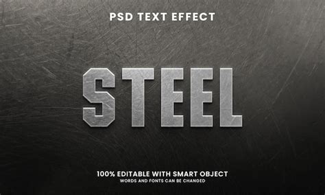 Steel text effect template | Premium PSD