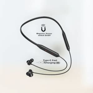 AIZINA Wireless Neckband, 48Hrs Playtime, Double EQ Mode, Fast Charging ...