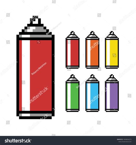 Vektor Stok Paint Spray Can 8bit Pixel Art (Tanpa Royalti) 1904854273 ...