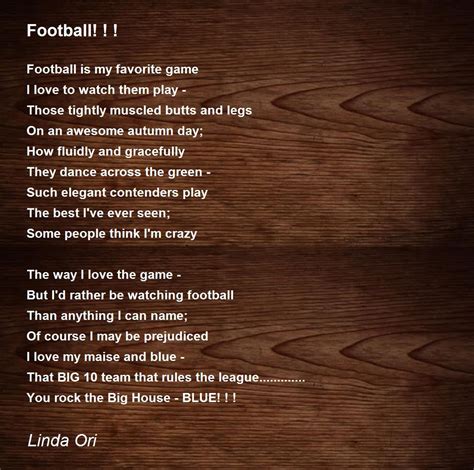 Poems About Football Games