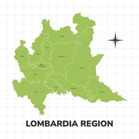 Lombardia region map illustration map of the region in italy | Premium ...