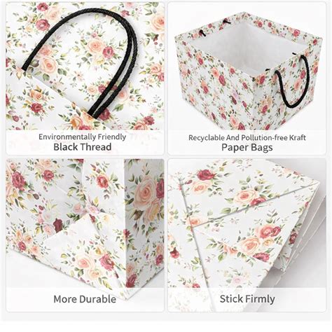 9x9x9 inch Paper Bag ( Rose Pattern )– impressioncart