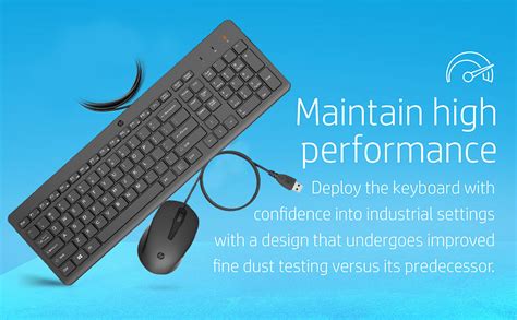 HP 240J7AA HP 150 Wired Keyboard and Optical Mouse Combo Black - From ...