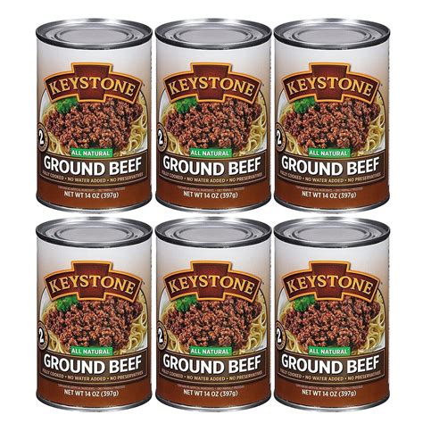 (12 Pack) Keystone Ground Beef 14 oz Can Fully Cooked, Emergency Food ...