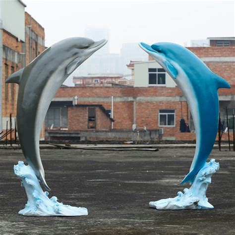 不锈钢海豚雕塑，海豚喷泉不锈钢雕塑-宏通雕塑
