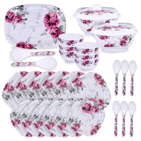 USHA SHRIRAM Melamine Dinner Set (31 Pcs) | Kitchen Set for Home ...