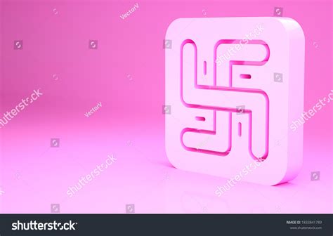 Pink Hindu Swastika Religious Symbol Icon Stock Illustration 1833841789 ...