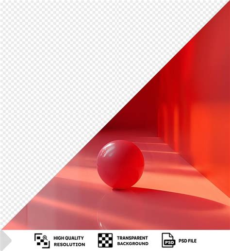 Red sphere 3d render with transparent background | Premium AI-generated ...