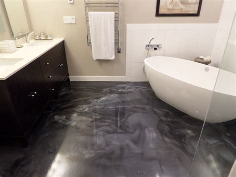 Seamless epoxy floors are ideal for bathrooms because they are easy to ...
