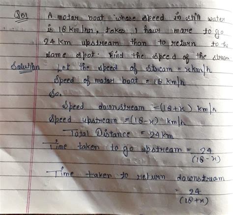 a motorboat whose speed is 18 km per hour in still water takes 1 hour ...