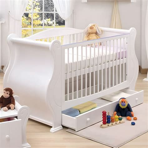 Rectangle Solid Wood Crib Traditional 3-In-1 Convertible Crib with ...
