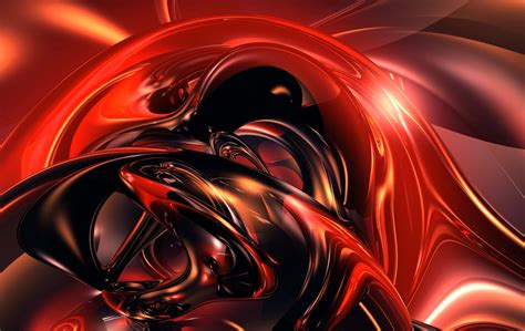 Download A Red Abstract Art With Black And Red Swirls | Wallpapers.com