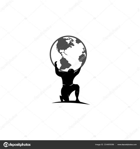 Atlas Holding World His Shoulder Atlas Titan Holding Globe Vector Stock ...