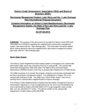 Fillable Online Stormwater Management System, Lake Weirs and Drainage ...