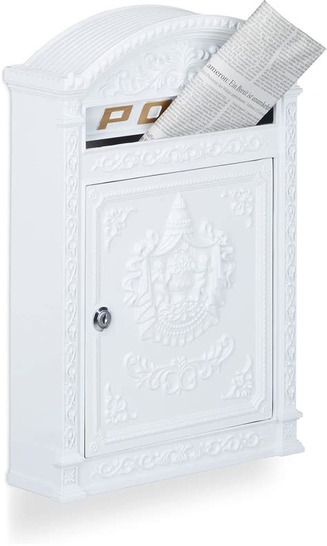 Relaxdays Antique English-Style Wall-Mount Mailbox with Roof, India | Ubuy