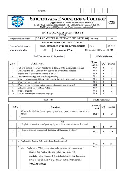 IAT-1 Set 2 OS CSE 24 - Internal Assessment Notes on Operating Systems ...