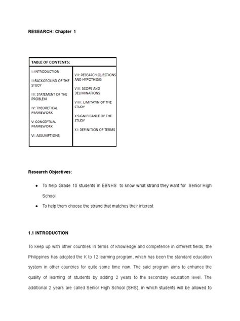 Image result for Research Chapter 1 Format Objectives