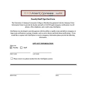 Fillable Online uaccm Faculty/Staff Opt-Out-Form - University of ...