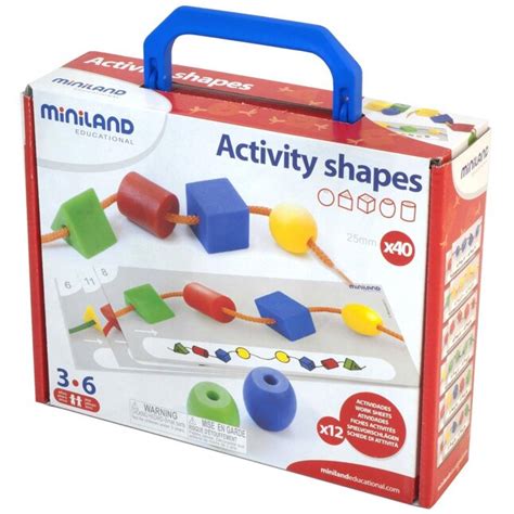 Miniland Educational Activity Shapes, Giant Beads and Laces Set at ...