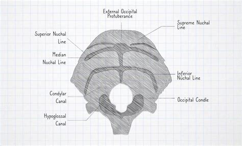 Hand Drawing Anatomy Diagram of Occipital Bone Stock Illustration ...