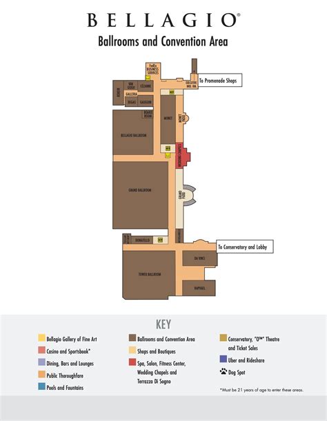 Bellagio Hotel and Casino Map (2024) - All Maps