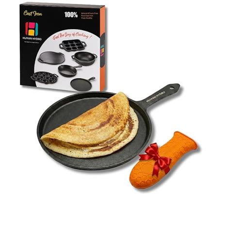 Buy Human Hydro Cast Iron Tawa 25cm (Single Handle) with Heat-Resistant ...