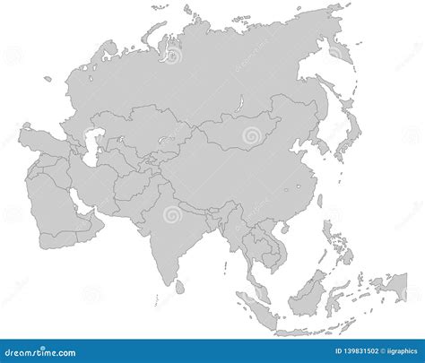 Blank Asia Map