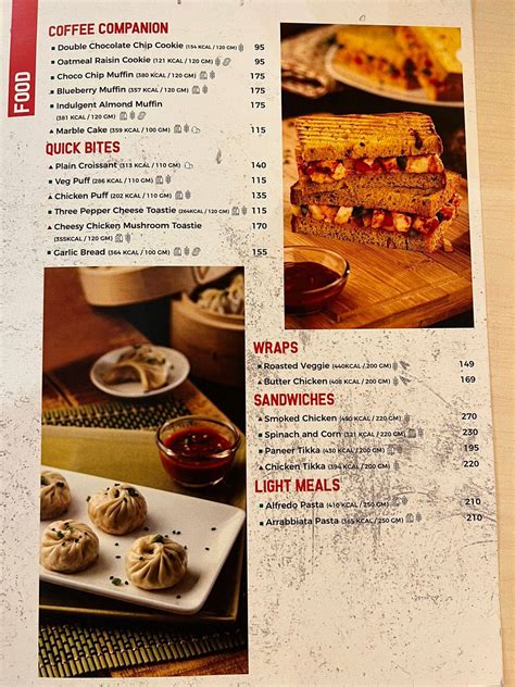 Menu at Barista @ AMB Mall, Hyderabad, Lower Ground Floor