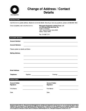 Fillable Online Change of Address / Contact Details Address Form and ...