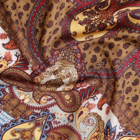 Buy REFLEXTION Wool Silk Brown Printed Stole Online | Shingora