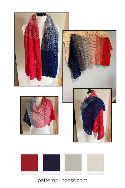 Image result for Striped Rectangular Shawl Pattern Lightweight Yarn