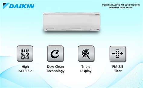 Daikin 1 Ton 5 Star Inverter Split AC (Copper, PM 2.5 Filter, 2022 ...