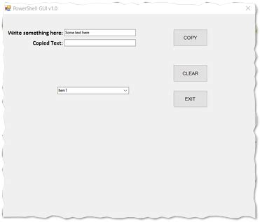 Image result for PowerShell GUI Clickable Text