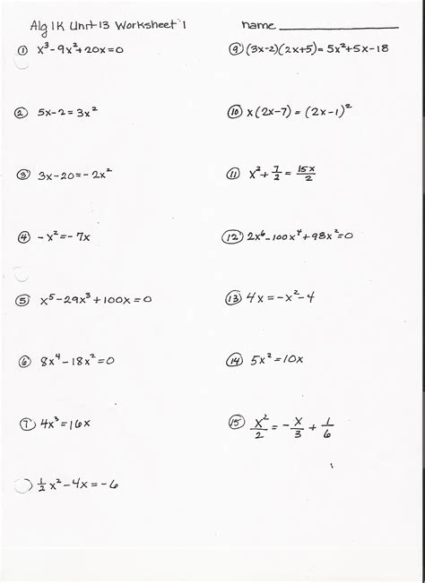 Image result for Lesson 17 Factoring Common Core Algebra Worksheet Answer