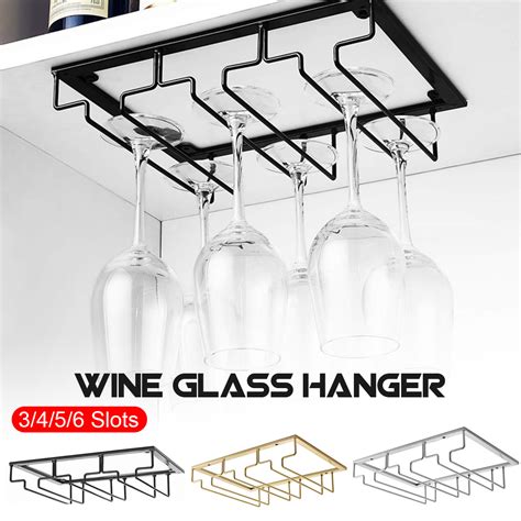 4pcs Glass Hangers For Shelf Iron Holder Holds 4 Glasses Wall Mounted ...