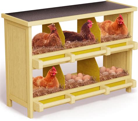Amazon.com : Chicken Nesting Boxes,6 Compartments Wooden Nesting Boxes ...