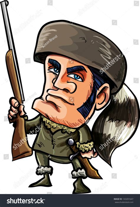 Cartoon Davy Crockett Coonskin Hat Isolated Stock Vector (Royalty Free ...