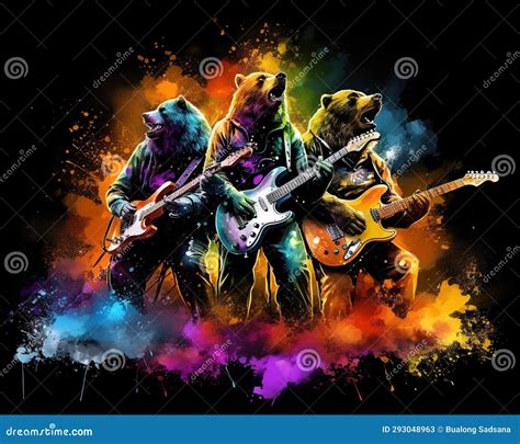 The Bears are Playing in a Band. Stock Illustration - Illustration of ...