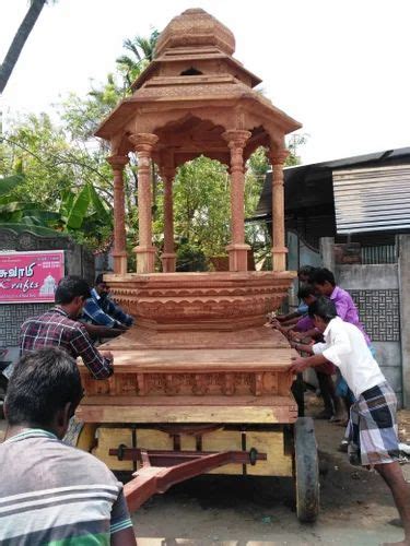 Temple Chariot - 12 3/4 Ft Temple Chariot Sculptured In Bronze Sheet ...