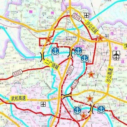 荆州区高清地形地图