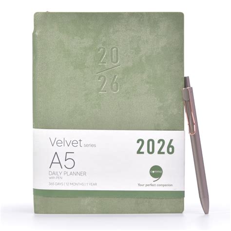 COMMA | Velvet Series Daily Planner 2026 | A5 Size with Pen – Comma