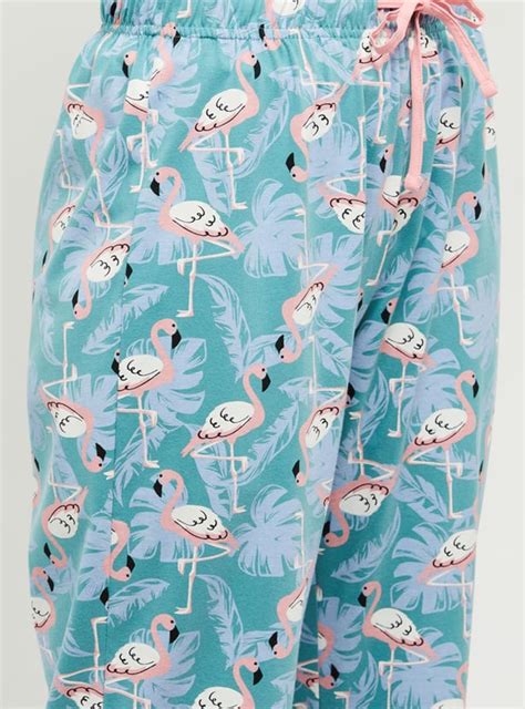 Buy Women Printed Round Neck T-shirt with Elasticated Pyjamas Online at ...