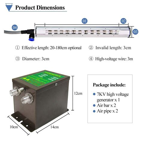 Buy YUCHENGTECH Ionizing Air Bar 20cm Anti Static Ionizing Bar Static ...