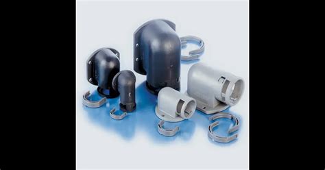 PMAFIX VOD - connection fittings 90° angle with flange - grey