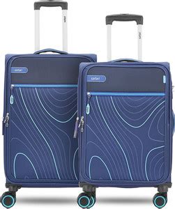 SAFARI 8 Wheel, trolley bag Set of 2 - Small & Medium size, Blue color ...