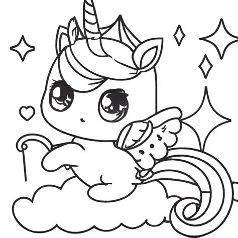 Pink Fluffy Unicorns Coloring Pages