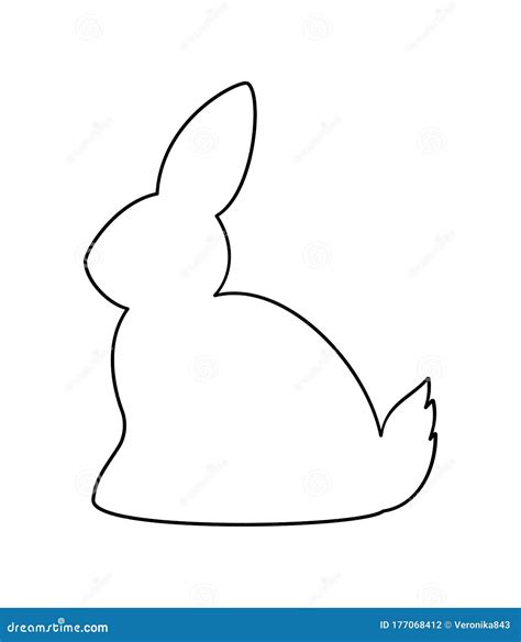 Rabbit Outline. Easter Bunny Clipart. Vector Illustration Isolated on ...