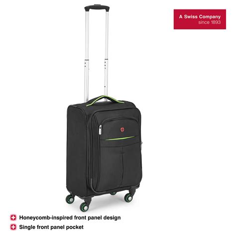 Wenger Fiero Carry-on Softside Suitcase, 45 Litres, Black, Swiss desig